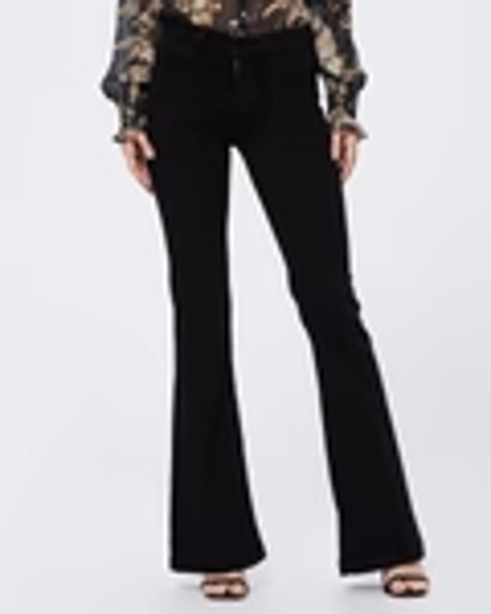 Paige Premium High Rise Genevieve Patch Pockets Black Shadow Sz 30 Jeans